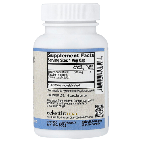 Eclectic Herb, черная малина, 300 мг, 90 растительных капсул