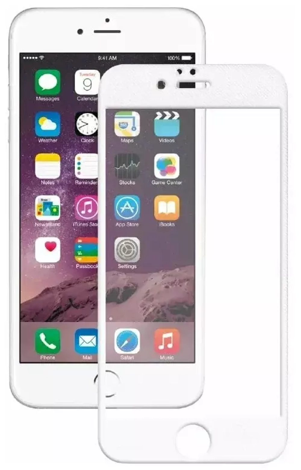 Защитное стекло iPhone 6 3D Adpo White