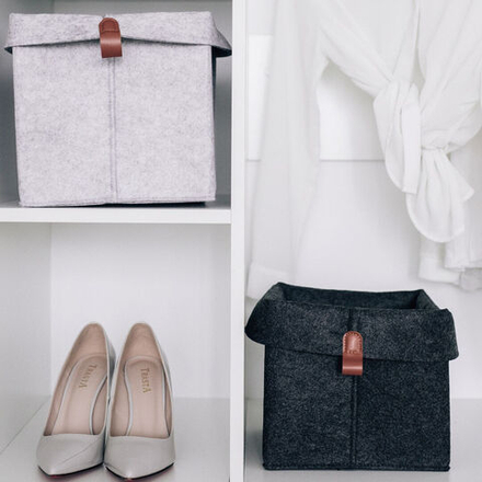 Корзина для хранения "Фетр", Д230 Ш230 В265, черный