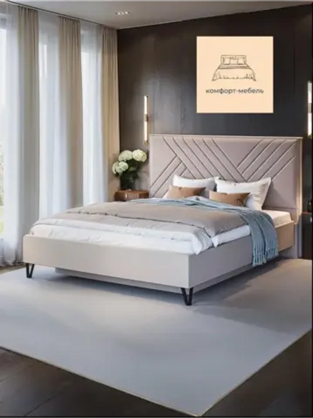 Кровать двухспальная 180х200 с бельевым ящиком Кашемир