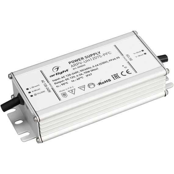 Блок питания Arlight ARPV-UH12075-PFC 12V 75W IP67 6,3A 025043