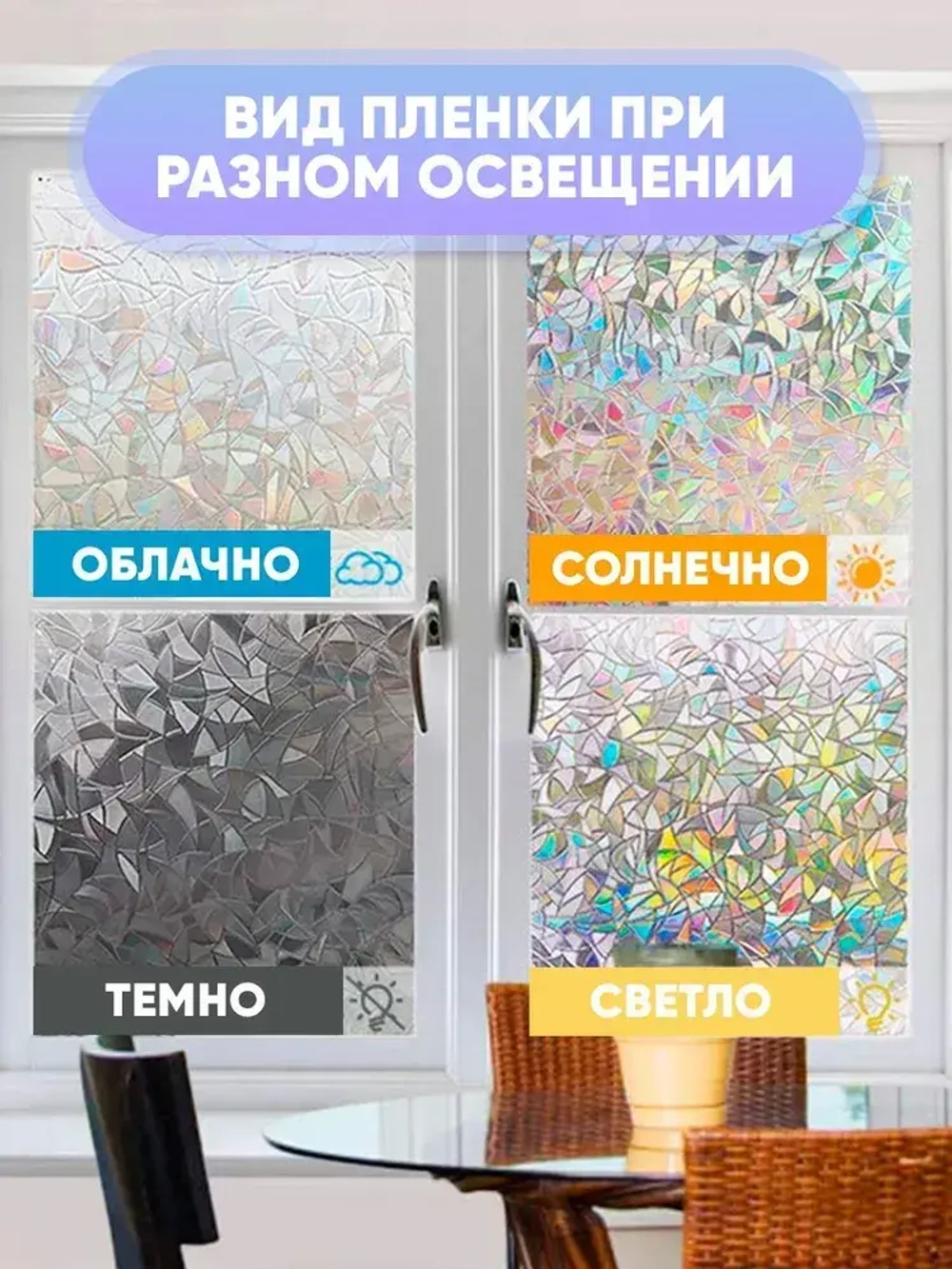 Самоклеящаяся пленка для мебели, Витражная пленка на стекло окна,60x200CM