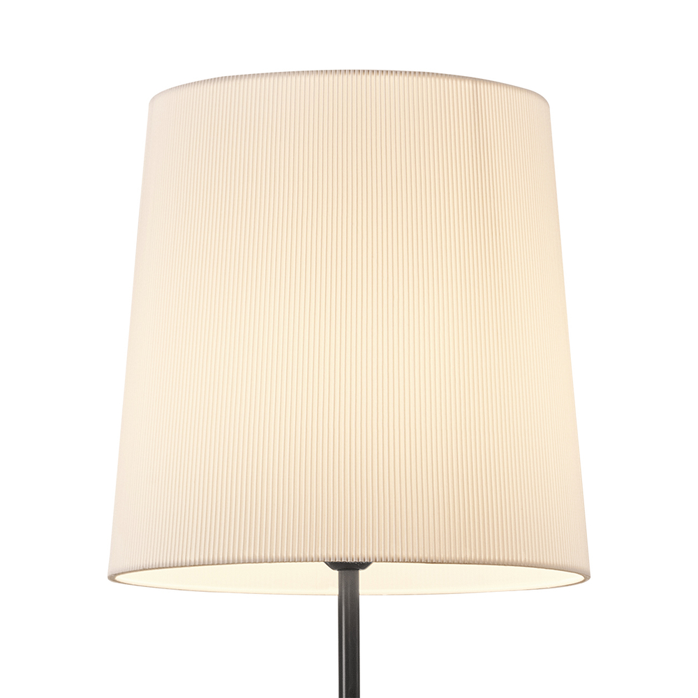 Напольный светильник 1х40Вт Е27, металл/ткань, черный/белый