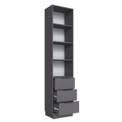 Шкаф Мадрид торцевой (0,35) с 3 ящ. графит серый