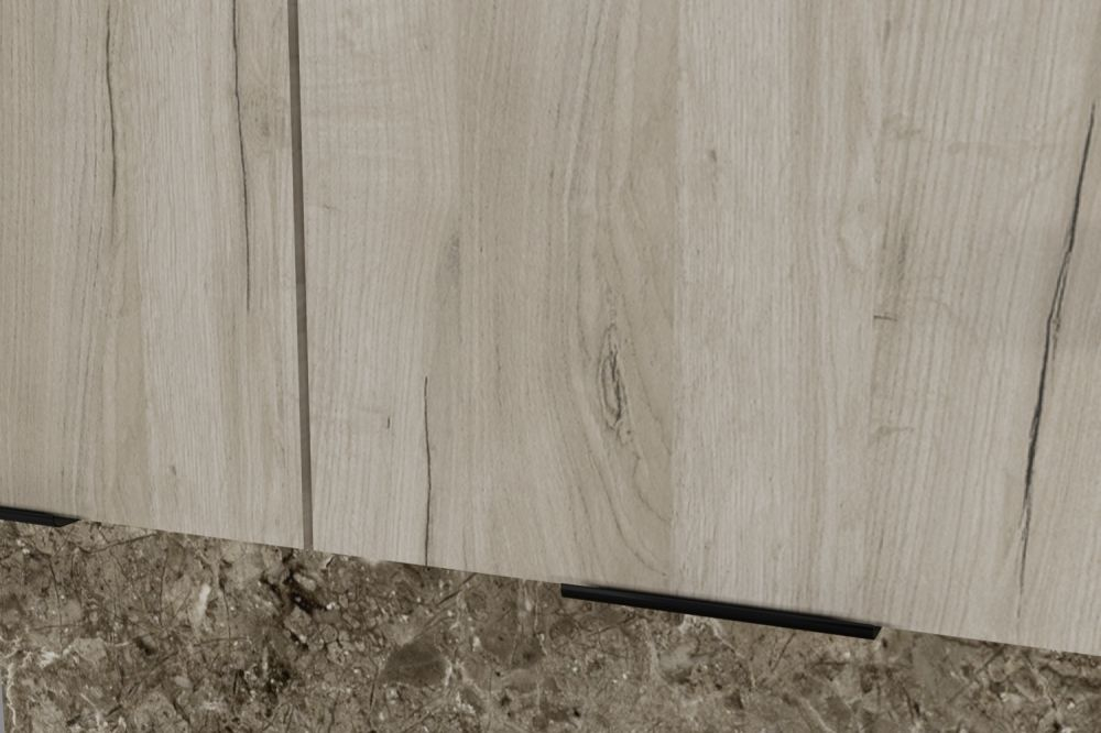 Кухонный гарнитур Альба мега прайм 1600х1700 мм, каркас ЛДСП, фасад ЛДСП, Белый/Дуб браун/Мокко