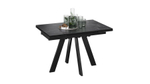 Стол кухонный обеденный раздвижной Черный муар/Керамика матовая черный мрамор 120(180)х80х77 см