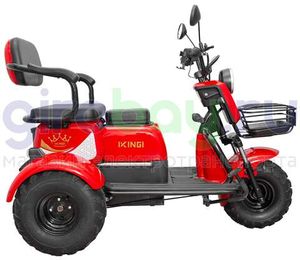 Электротрицикл IKINGI T3 Pro MAX 1000W (60V/30Ah) - Красный фото №7
