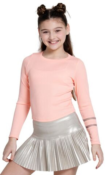 Футболка для девочки теннисная Lucky in Love Girls Lucky Club Hip To It Long Sleeve - Оранжевый