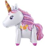 Шар 3D (23''/58 см) Фигура, Цветочный единорог, Розовый, 1 шт. в упак.