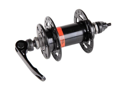 Втулка передняя ANTAI AFD-910GQR стальная на пром. подшипниках., под диск, 28 отверстий, с эксцентриком 3/8", 100x140 мм, черная, HF-AFD-910GQR-28-B, 34598