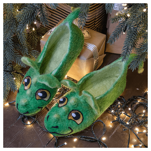 Валяные тапочки «Дракоши»