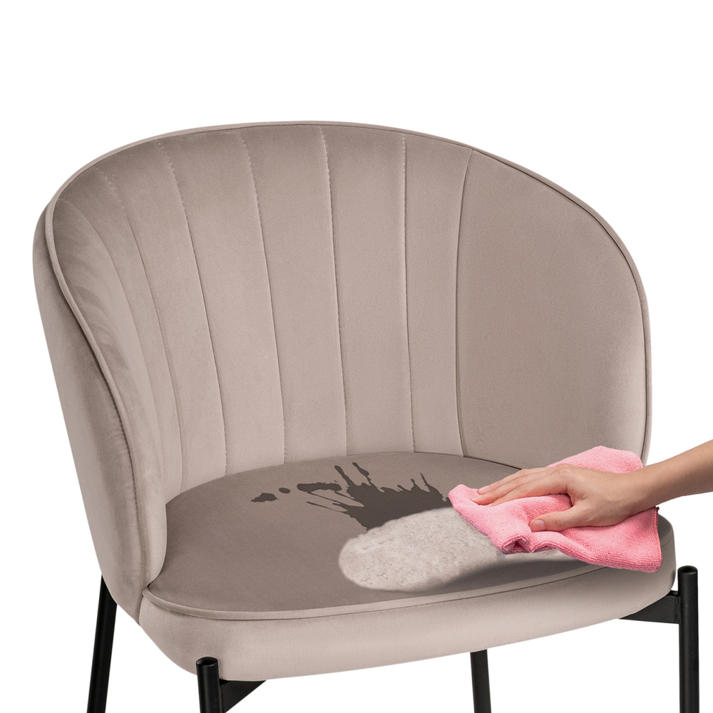 Стул на металлокаркасе Woodville Нейл латте, черный, ножки черные