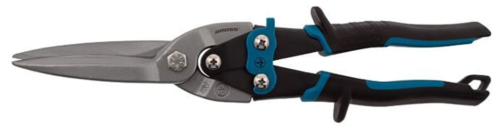 Ножницы по металлу Gross, 270мм, прямой проходной рез, рычажный механизм