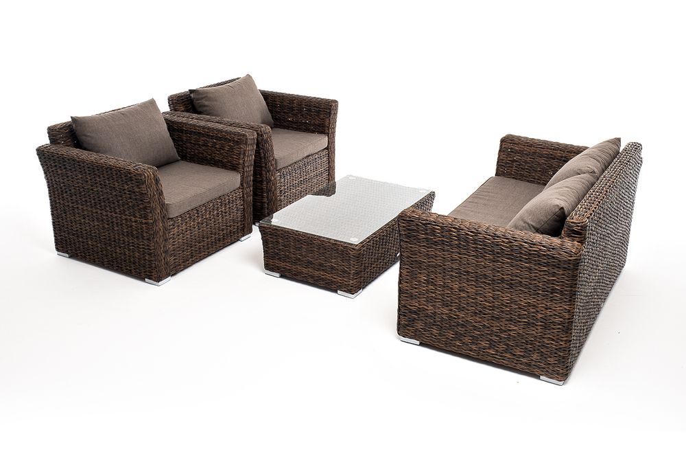 "Капучино Сингл" лаунж-зона из искусственного ротанга (гиацинт), цвет коричневый