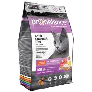 Сухой корм ProBalance Gourmet Diet для взрослых кошек с говядиной и ягненком