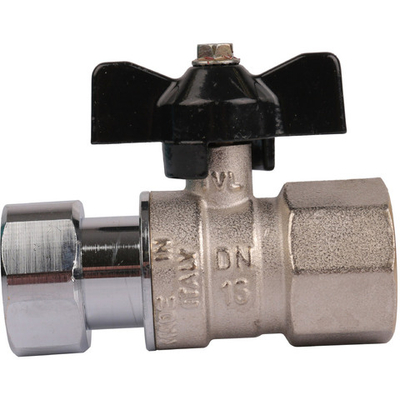 Кран шаровой (вода) полнопроходной с накидной гайкой STOUT нар-вн 3/4"х3/4" бабочка