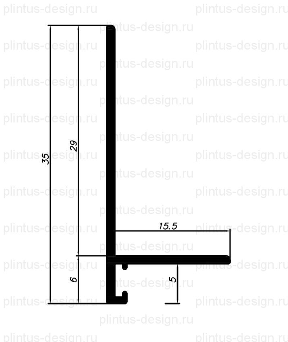 Щелевой плинтус Pro Design Mini L 601 Анодированный коньяк 2700мм