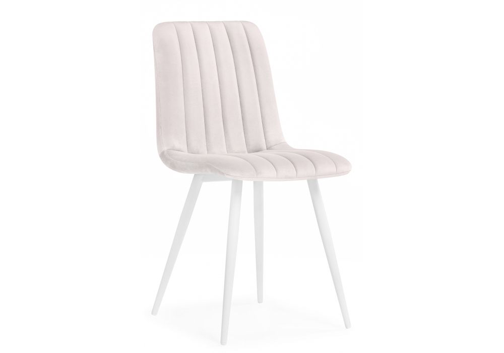 Стул на металлокаркасе Дани молочный велюр velutto 67 / белый