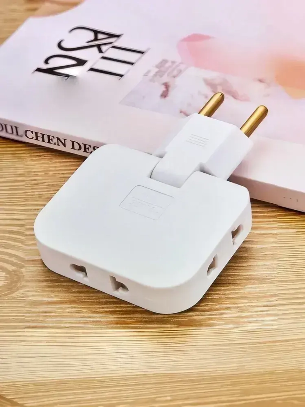 Плоский поворотный тройник для розетки, разветвитель 180 градусов, переходник