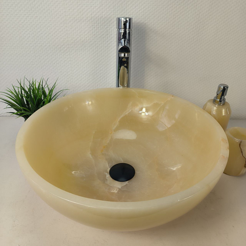 Раковина из оникса Bowl Yellow BO-66079 45*45*17 из натурального камня
