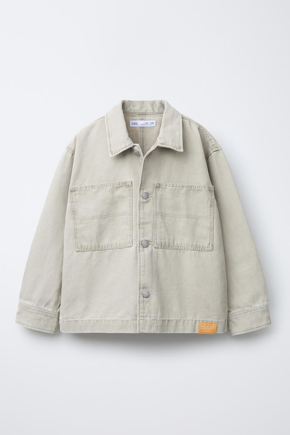 ZARA ХОЛЩОВАЯ КУРТКА-РУБАШКА, ПЕСОЧНЫЙ