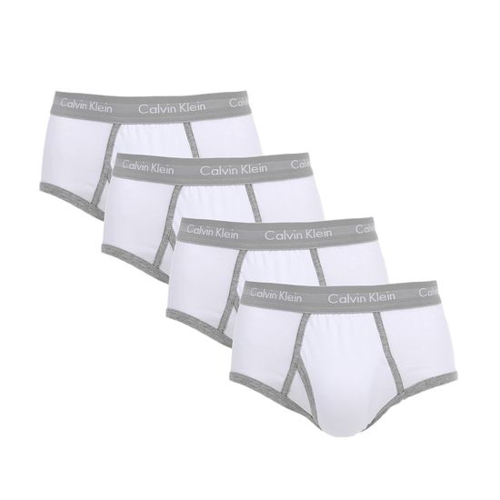 Мужские трусы брифы белые набор 4 в1 Calvin Klein  CK52458