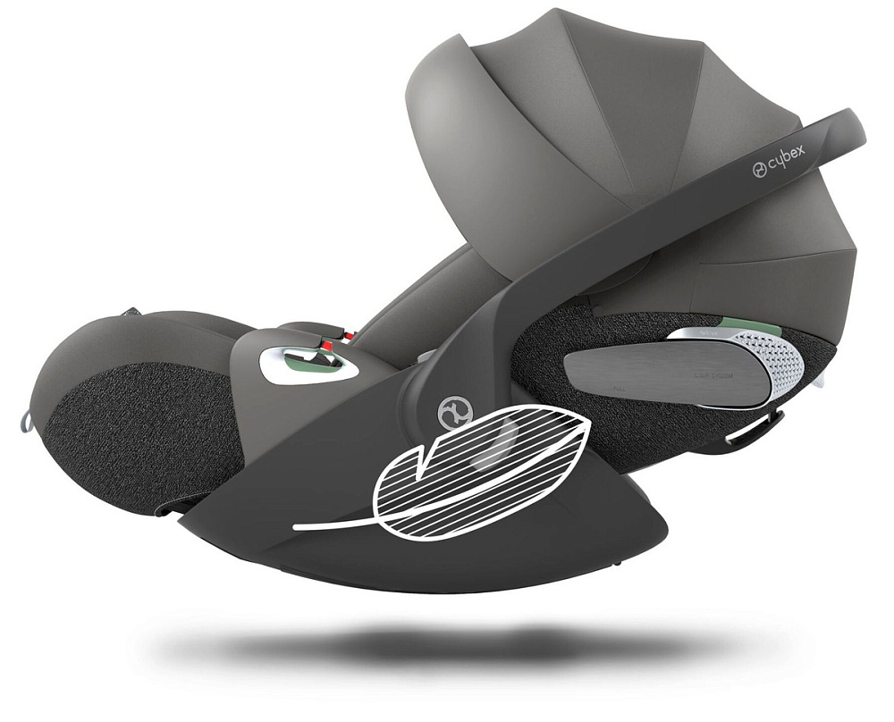 Коляска Cybex Coya Matt Black Frame Cloud T i-Size Mirage Grey Plus Leaf Green с дождевиком