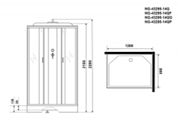 Душевая кабина Niagara NG-43295-14QF низкий поддон, стекло матовое 120x90x215