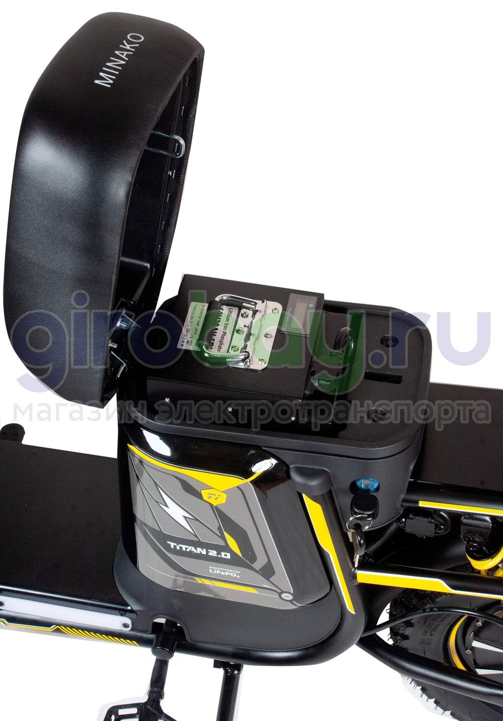 Электровелосипед Minako TITAN 2.0 Li-NMC (60V/30Ah) - Желтый фото №9