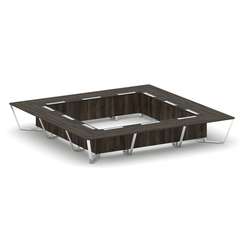 Steel Meet Стол переговорный квадратный MMK-PR.B.SP-24K Дуб Мали/Графит Глянец/Нержавеющая Сталь/Хро