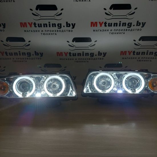 Передние фары angel eyes led chrome для BMW 7 E38 94-98