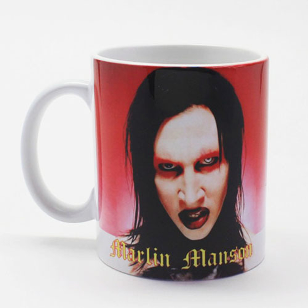 Кружка Marilyn Manson ( красный фон , красные тени )