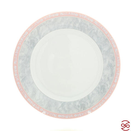 Блюдо круглое Thun Яна Серый мрамор с розовым кантом 30 см