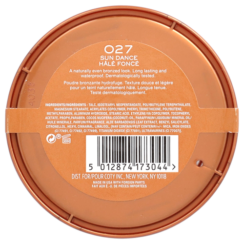 Rimmel London, Natural Bronzer, водостойкая бронзирующая пудра, 027 Sun Dance, 14 г (0,49 унции)