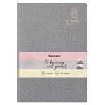 Тетрадь 60 л. в клетку обложка кожзам под рогожку, сшивка, B5 (179х250мм), СЕРЫЙ, BRAUBERG HARMONY, 403839