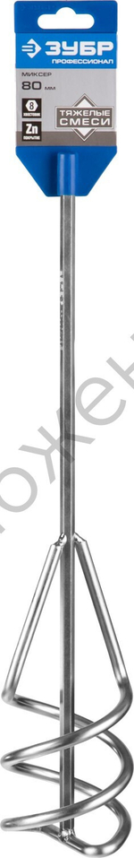 ЗУБР 80х400 мм, шестигранный хвостовик, Миксер для песчано-гравийных смесей, ПРОФЕССИОНАЛ (06033-08-40)