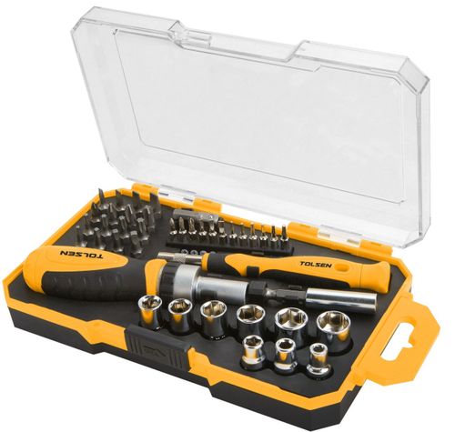 TOLSEN (TT20041) Набор вставок (бит) 1/4", Ph, Pz, Hex, Torx, Slotted, 42 предмета