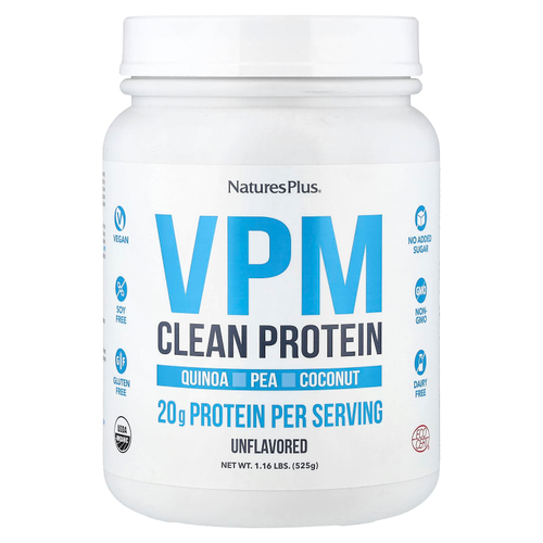 NaturesPlus, VPM Clean Protein, без добавок, 525 г (1,16 фунта)