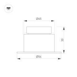 Светильник MS-GLORY-BUILT-R54-5W Warm3000 (NI, 38 deg, 230V) (Arlight, IP54 Металл, 5 лет) 047289