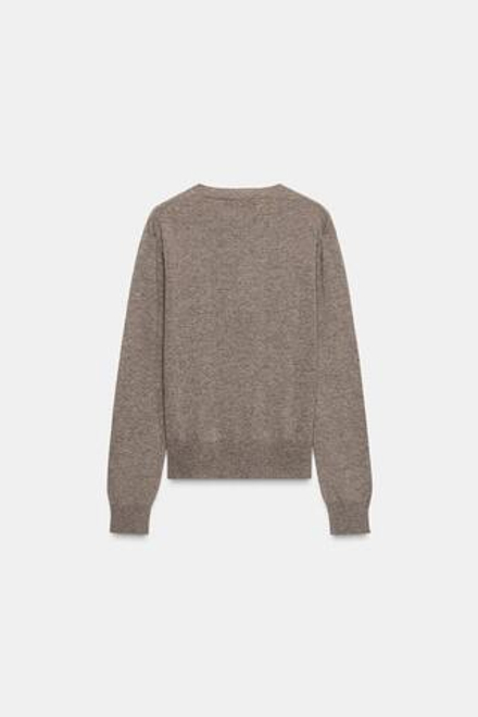 ZARA СВИТЕР ИЗ СМЕСОВОЙ ШЕРСТИ С УЗОРОМ «РОМБЫ», КОРИЧНЕВЫЙ МЕЛАНЖ