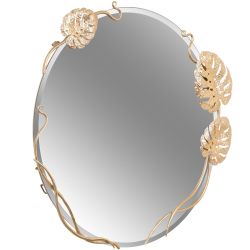 Зеркало настенное Monstera Deliciosa (Монстера) Айвори Мраморное золото