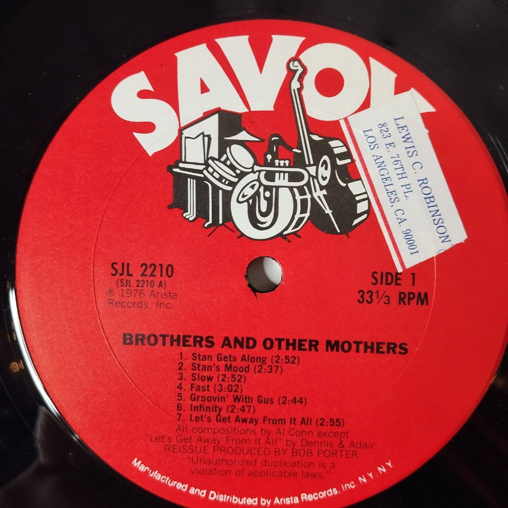 Винтажная виниловая пластинка LP Stan Getz, Al Cohn, Serge Chaloff, Brew Moore, Allen Eager Brothers And Other Mothers (USA 1976)