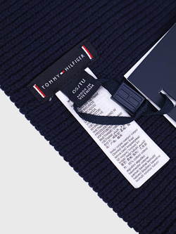 Шапка Tommy Hilfiger Cotton-Cashmere Blend Space Blue