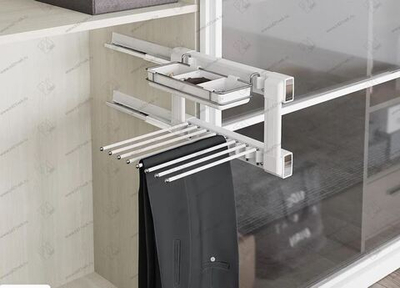 S-6725-W Брючница с органайзером для аксессуаров, Starax, (400х475х290 мм), правая, белая