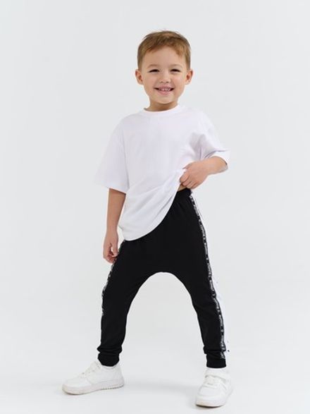 Брюки со спущенным шагом и лампасами "Уголь"