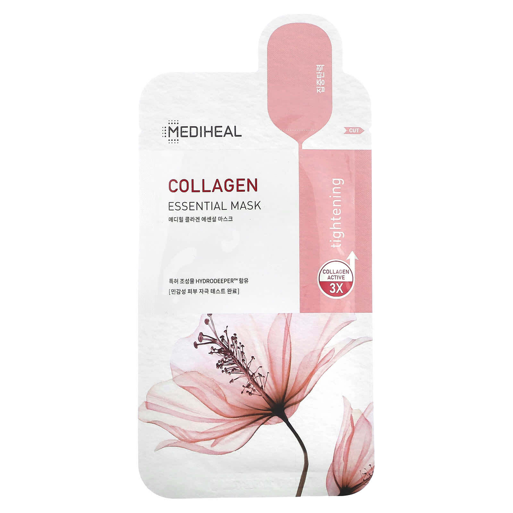 MEDIHEAL, Collagen, Essential Beauty Mask, 1 шт., 24 мл (0,81 жидк. унц.)