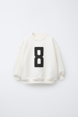 ZARA ХУДИ С ПРИНТОМ, ЦВЕТ ЛЬДА