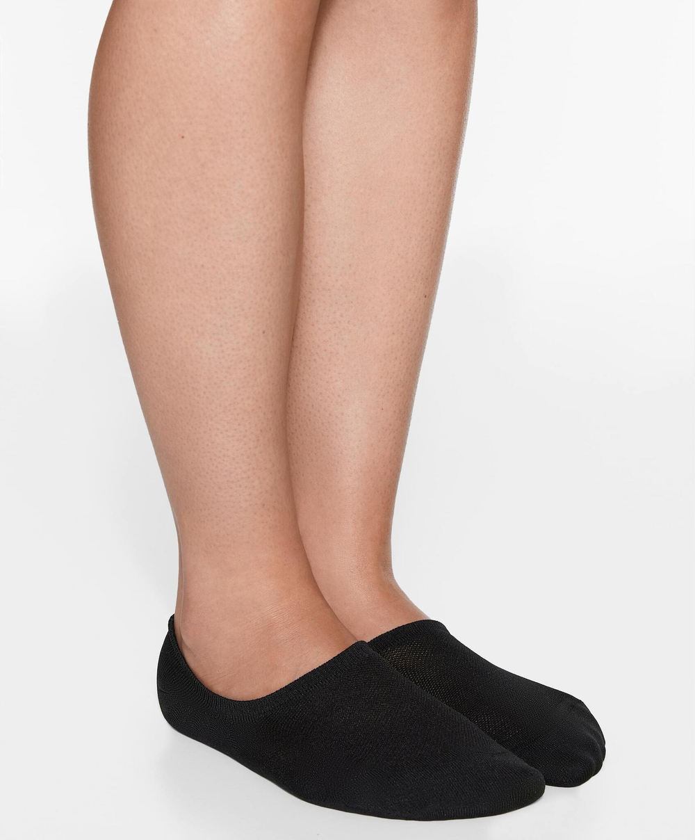 OYSHO Три пары спортивных носков-следков из смесового полиамида, черный