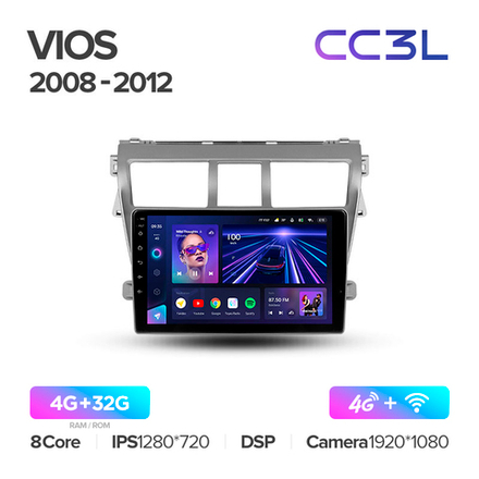 Teyes CC3L 9"для Toyota Belta, Vios, Yaris 2008-2012