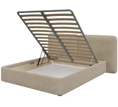 Кровать с подъемным механизмом Hub Soft 160 см, молочное букле